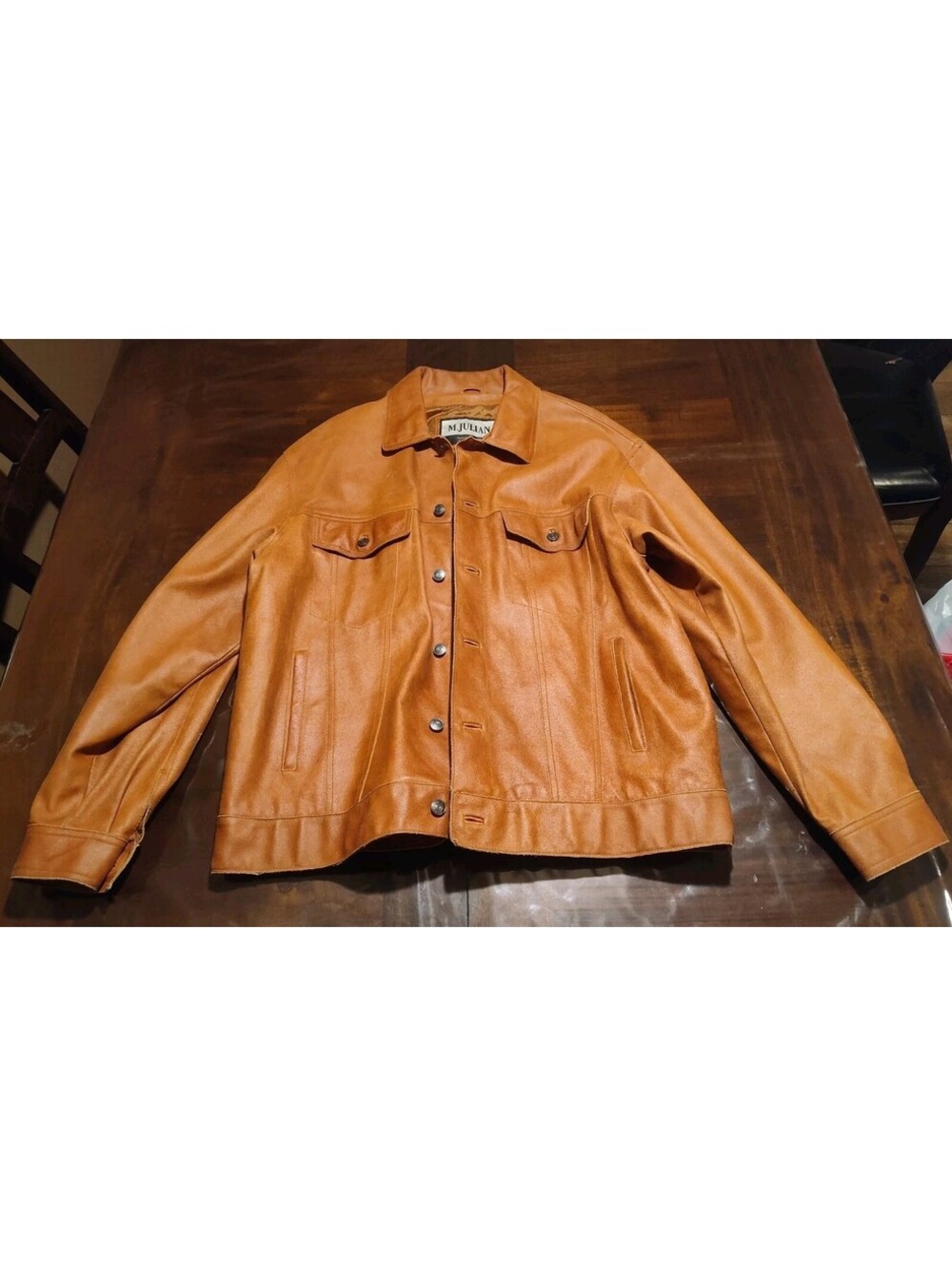 Vintage M Julian Wilson Leathers 100% Leather Button Up Large